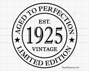 100th Birthday Aged to Perfection svg