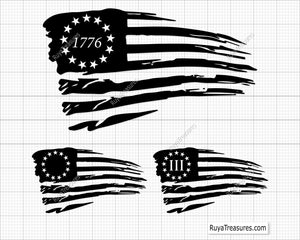 13 Star Betsy Ross Flag Svg