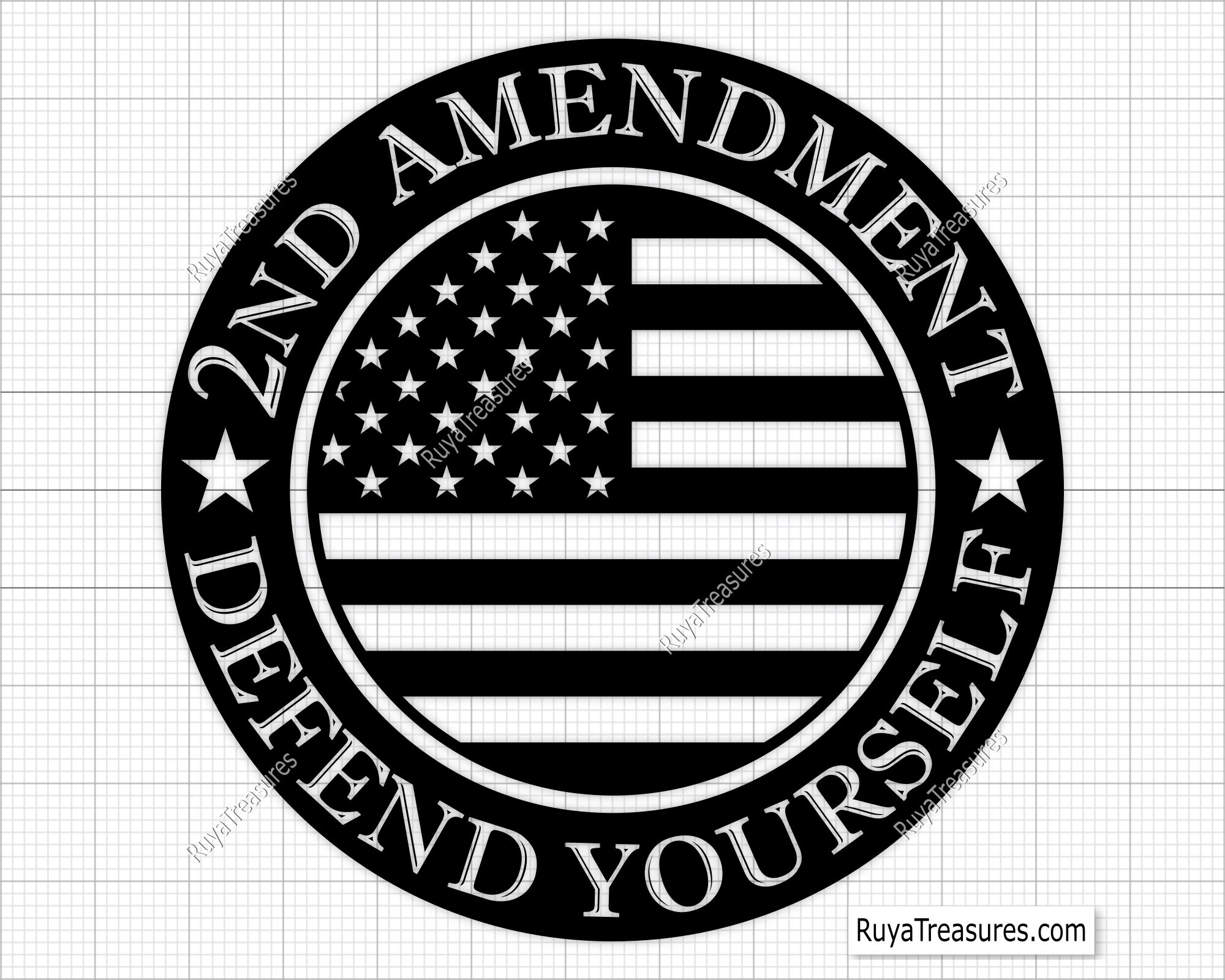 US Flag 2nd Amendment Protect Yourself Svg Png