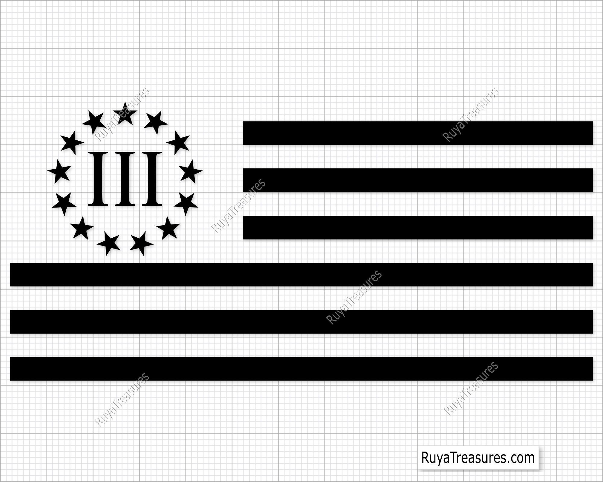 3 Percenter Flag Svg