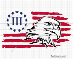 3 Percenter Flag with Eagle Svg