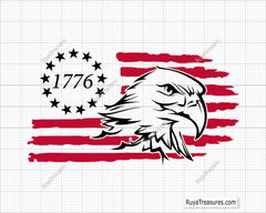 Betsy Ross Flag with Eagle Svg Png, Betsy Ross Us Flag Svg, 1776 Svg