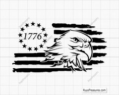 Betsy Ross Flag with Eagle Svg Png, Betsy Ross Us Flag Svg, 1776 Svg