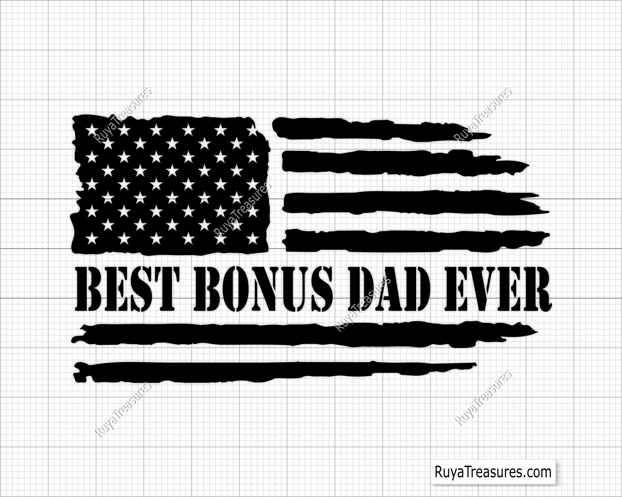 Best Bonus Dad Ever US Flag Svg