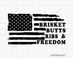 FREE Brisket Butts Ribs and Freedom Flag SVG, BBQ SVG, Patriotic BBQ SVG