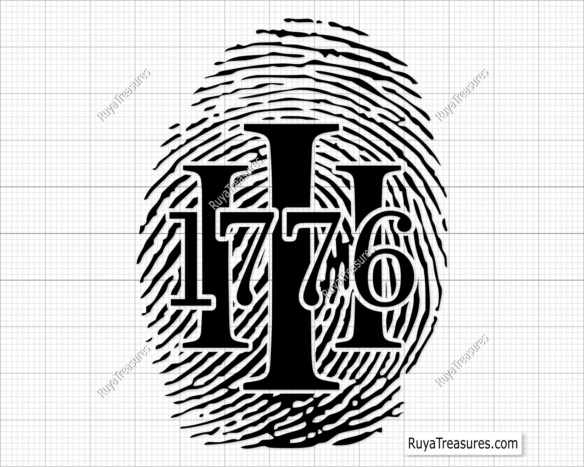 3 Percenter 1776 Fingerprint SVG