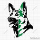 German Shepherd Green Line Svg