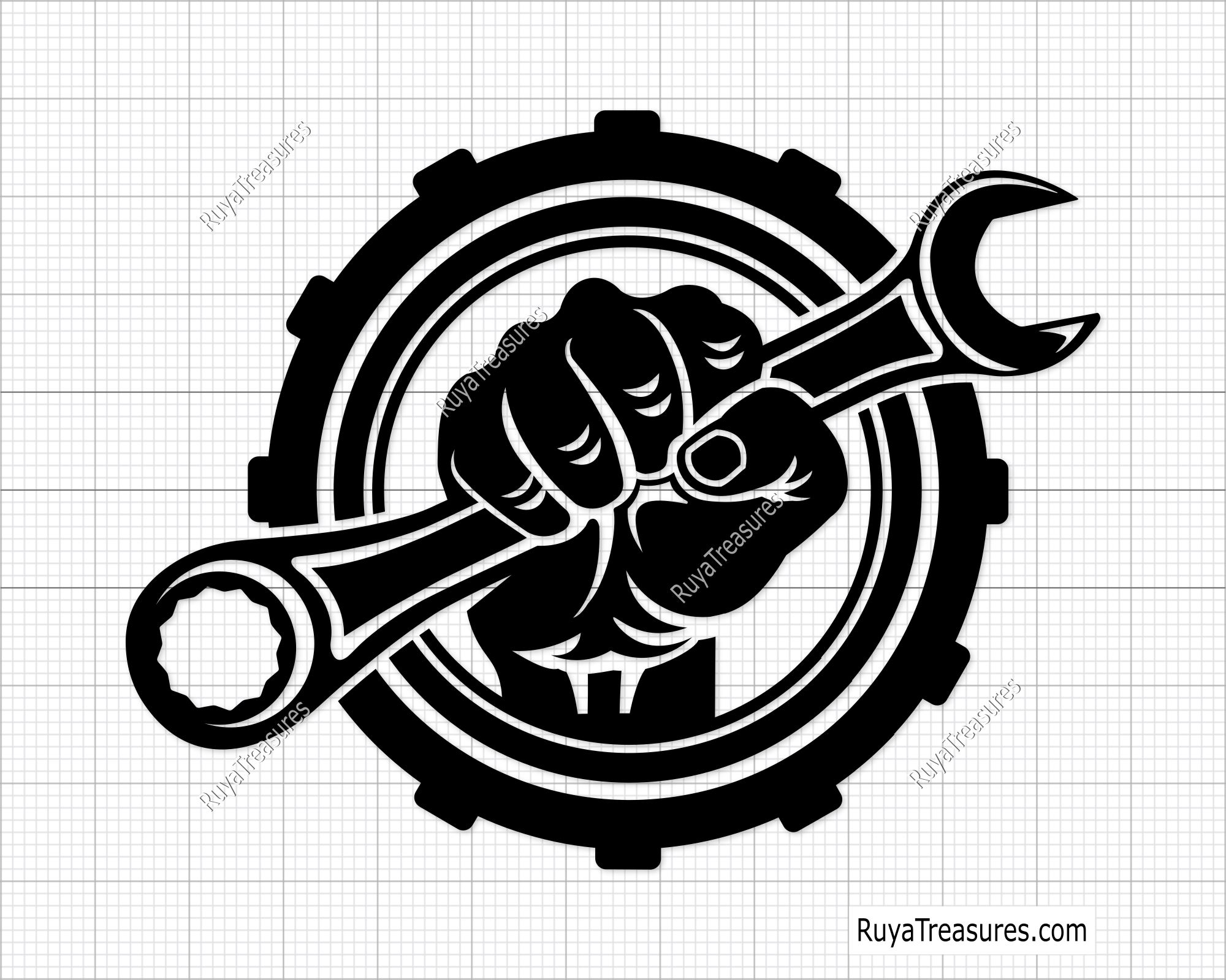 Hand Holding Wrench Svg Png