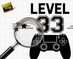 Level 33 Unlocked Svg, 33rd Birthday Svg, Happy Birthday Svg