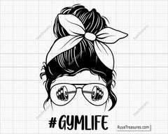 Messy bun Gymlife svg