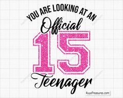 Official 15th Teenager Svg