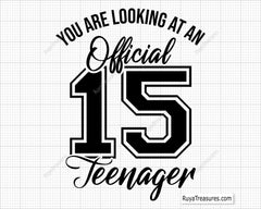 Official 15th Teenager Svg