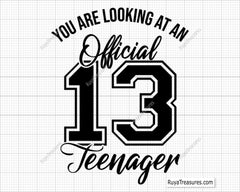 You Are Looking at A 13 Official Teenager Svg