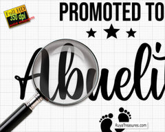 Promoted to Abuelita and Abuelito Svg, Baby Announcement Svg, Established Svg