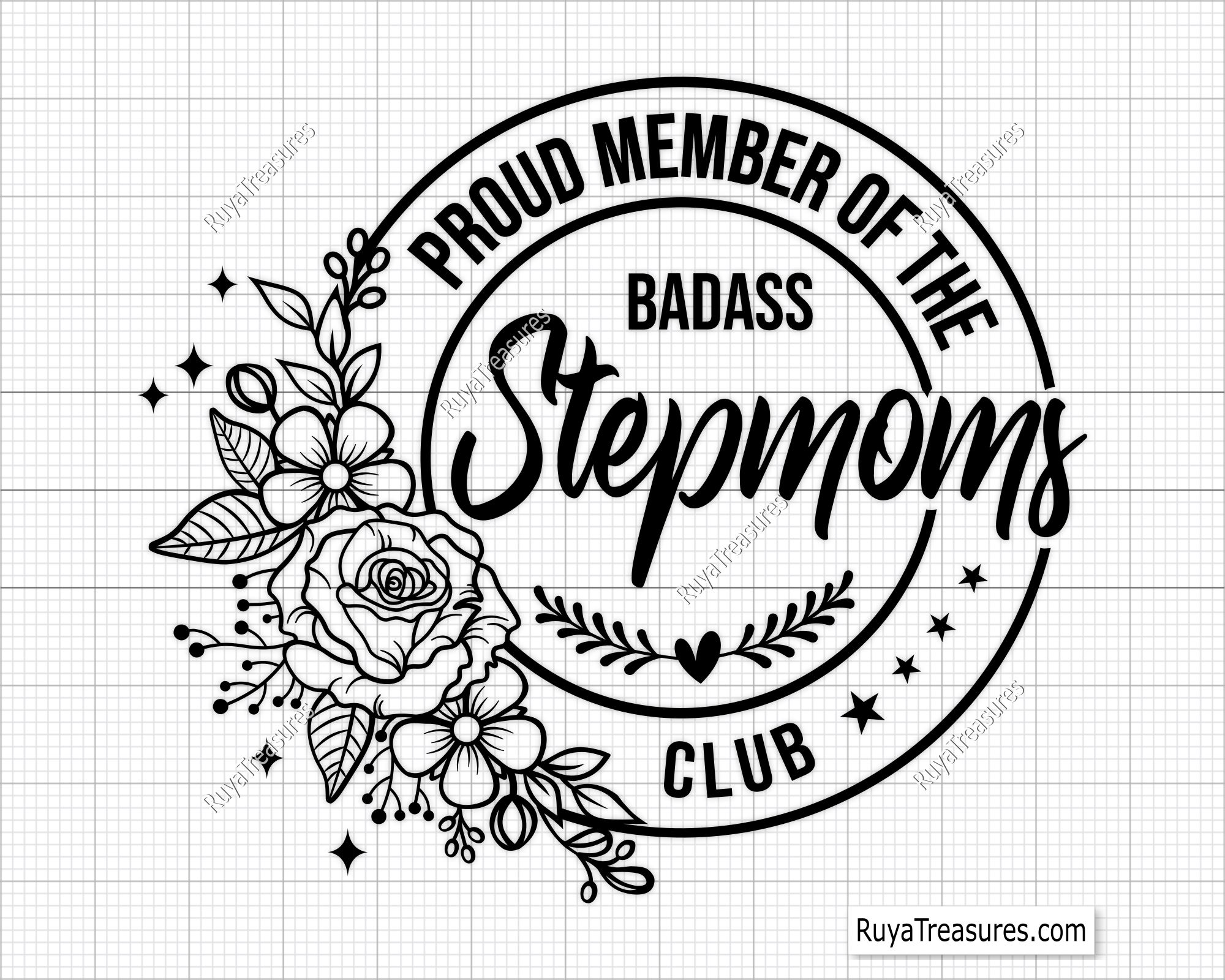 Proud Member Of The Badass Stepmoms Club Svg