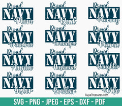 Proud Navy Family Bundle Svg Png