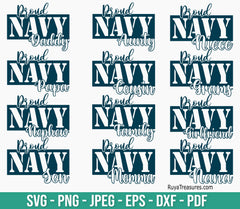 Proud Navy Family Bundle Svg Png