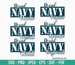 Proud Navy Family Bundle Svg Png