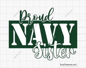 Proud Navy Sister Svg Png