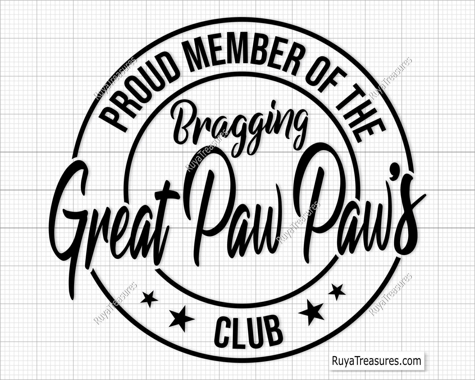 Proud Member Of The Bragging Great Paw Paw's Club Svg, Pawpaw Svg Png