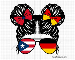 Puerto Rico and German Kidlife Flag SVG PNG