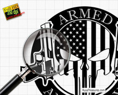 FREE Punisher Armed and Dadly SVG PNG, Army Svg, Gun Lover Svg