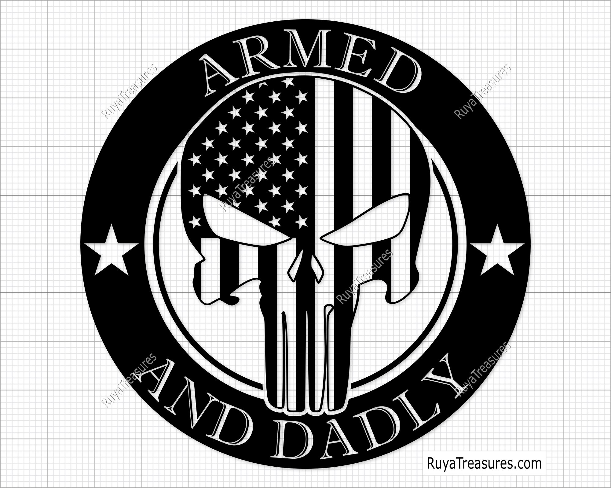 Punisher Armed And Dadly Svg Png 