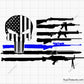 Thin Blue Line Punisher With Guns Svg