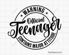 Official Teenager Svg Png