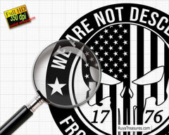 We Are Not Descended from Fearful Men Svg Png, Guns Svg, Punisher Skull Svg