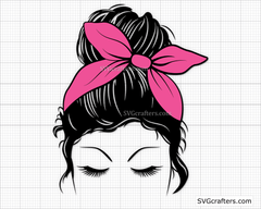 messy bun svg